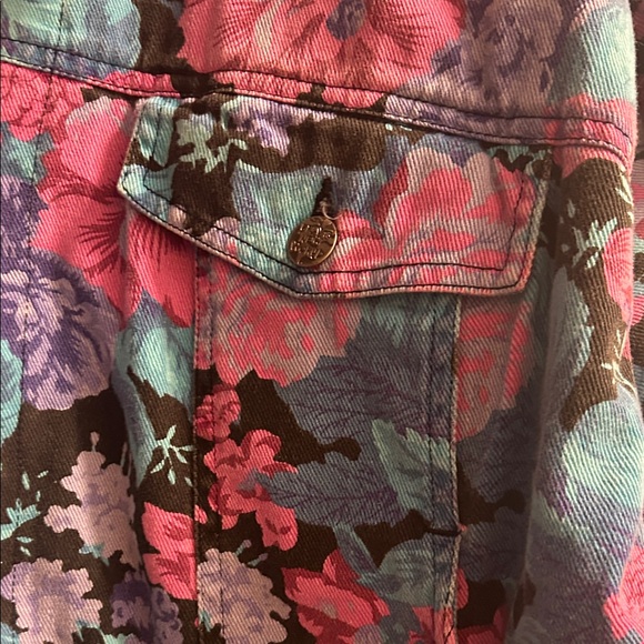 Colorful Floral Vintage  Jean Jacket - Picture 3 of 10